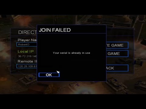 SOLVED- Generals Zero Hour Multiplayer "Your serial is already in use" [Game Ranger]