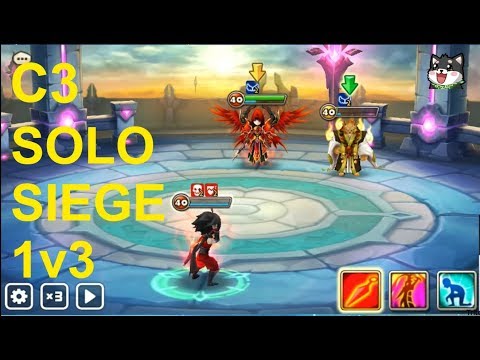Summoners War - C3 SIEGE SOLO BATTLES! | CRAZY 1v3!