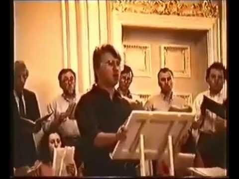 Dmitri Hvorostovsky & Chamber Choir conducted by N.Korniev. Rehearsals for the CD CREDO, 1993.