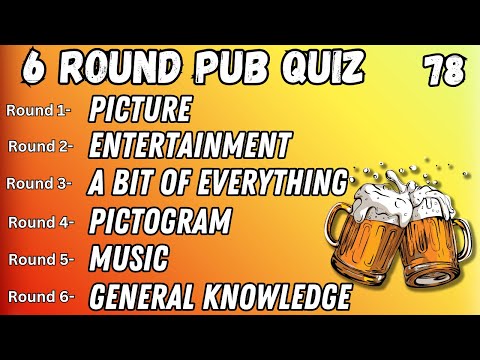 Virtual Pub Quiz 6 Rounds: Picture, Entertainment, A Bit of Everything, Pictogram, Music, GK  No.78