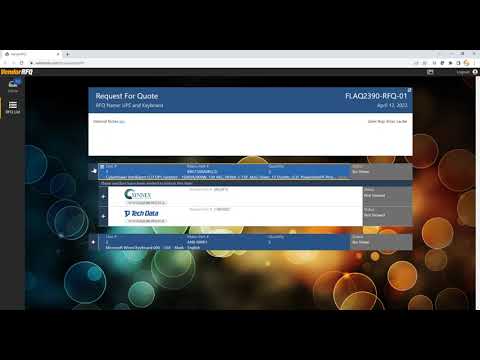 VendorRFQ Introduction | Submitting RFQs and awarding the winning bids