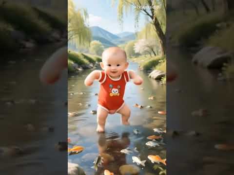 Cutest baby twins catching fish 🐟 🐠 in beautiful river