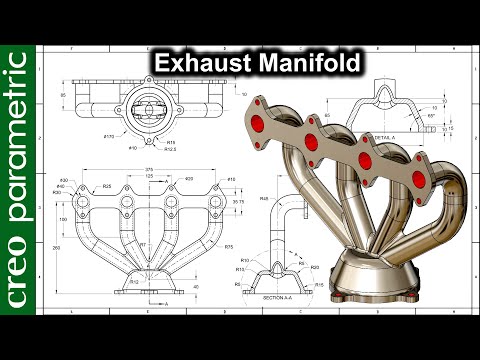 Complex part design | exhaust Manifold in Creo Parametric