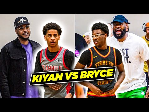 Bryce James vs Kiyan Anthony w/ Lebron & Carmelo COACHING!! | Nike EYBL Indy Day 3 Recap