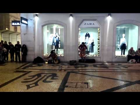 Street Music cello and djambe - Lisbon