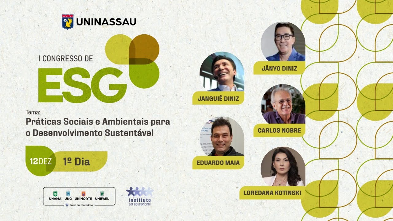 Venha participar do I Congresso de ESG da UNINASSAU