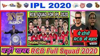 Royal Challengers Bangalore (RCB) full Squad for IPL 2020 | Cricket Bulletin