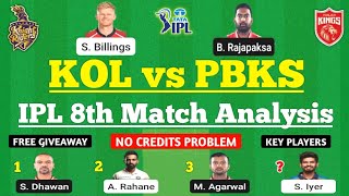 KKR vs PBKS Dream11 Team | KOL vs PBKS Dream11 Prediction | IPL2022 Match, KKR vs PBKS Dream11 Today