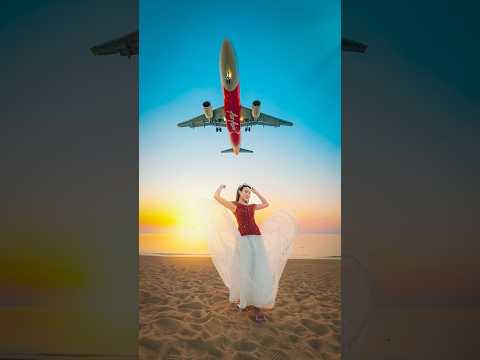 Airplane✈️📸 : ถ่ายรูปแฟนกับเครื่องบินที่หาดไม้ขาวแบบง่ายๆ! #spk #samsung #ถ่ายไงได้งี้ #สอนถ่ายภาพ