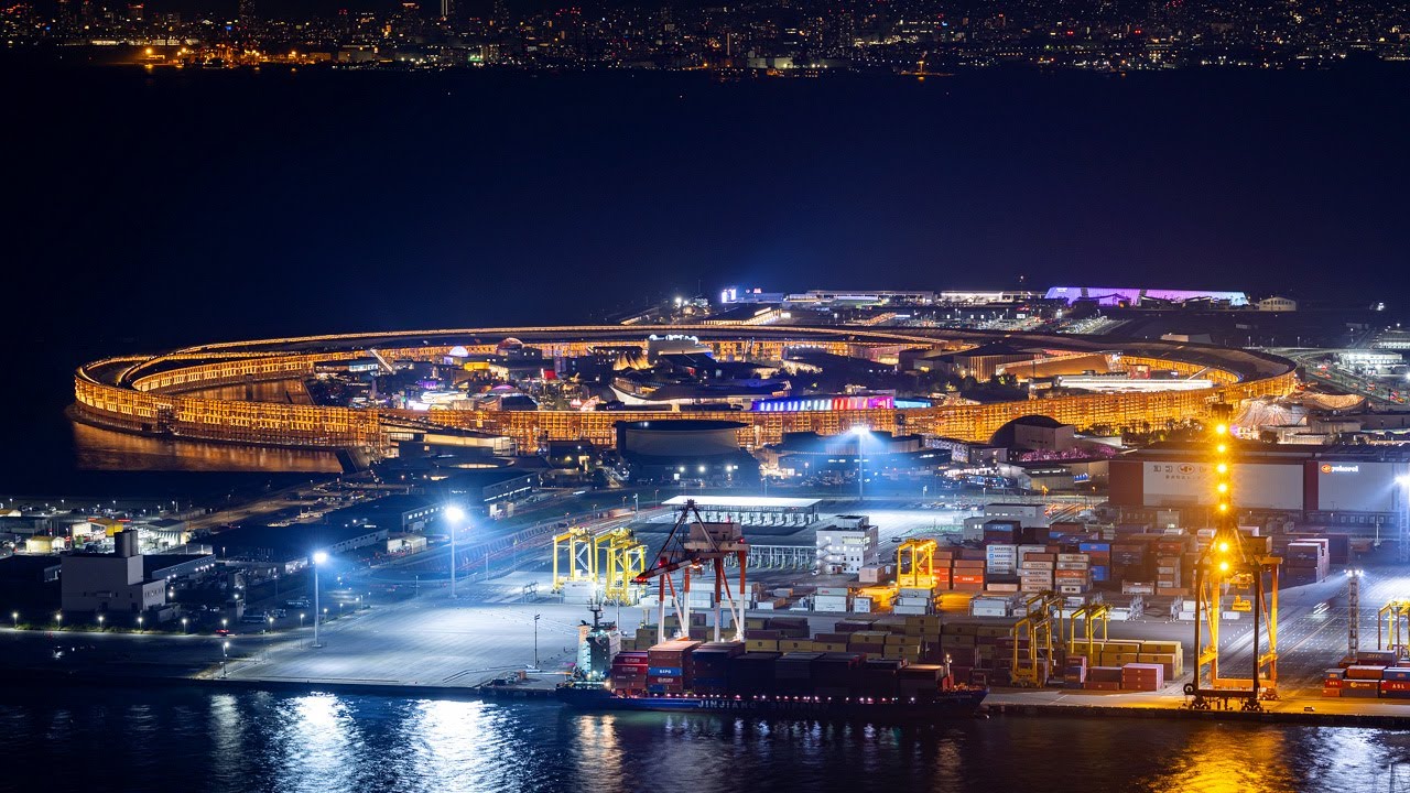 [4K] 大阪･関西万博会場の夕景～夜景 タイムラプス撮影 大屋根リング EXPO 2025 Osaka Kansai Japan Night Grand Ring Time-lapse