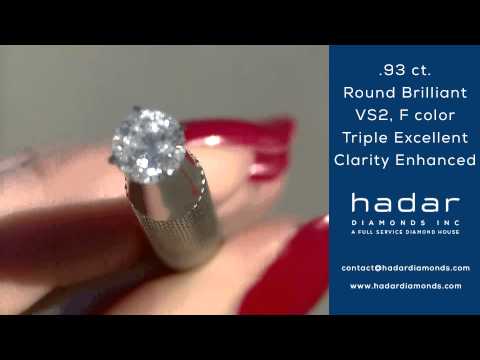 .93 carat Round Brilliant Clarity Enhanced Diamond  |  VS2, F, Triple Excellent,