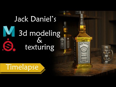Jack Daniel's Whiskey | 3d model | making | whole process | timelapse