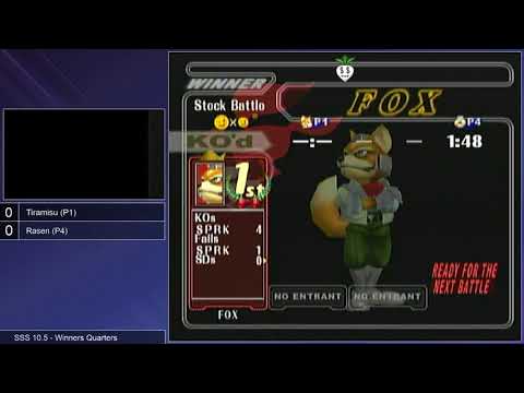 SSS 10.5 SSBM - HoG | Tiramisu (Fox) vs. Rasen (Sheik) - Melee WQF