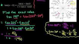 Using Tangent Sum and Difference Identities to Find an Exact Value