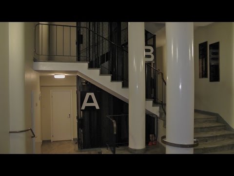 2x classic "Back to back" traction elevators @ Lidnersgatan 10, Stockholm