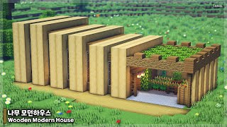 ⚒️ Minecraft : How To Build a Survival Wooden Modern House 🏡
