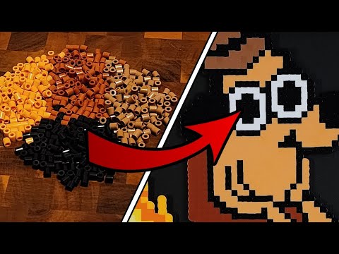 Creating the 'This Is Fine' Meme in Perler Beads