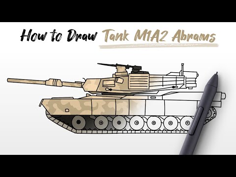 How to Draw Tank M1A2 Abrams (number 1 best in the world) easy Step By Step
