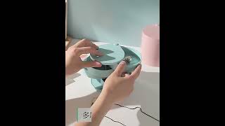 Štvorposchodová otočná šperkovnica so zrkadlom, modro zelená