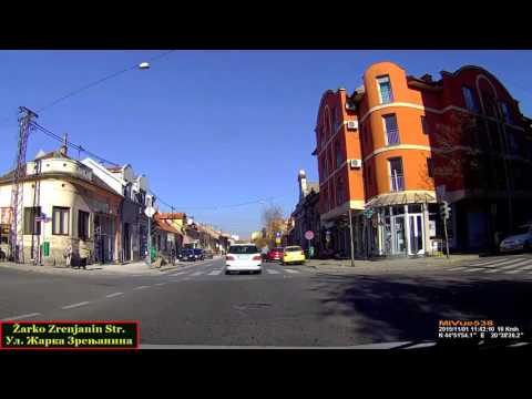 Driving through Pančevo, Serbia (from south to north). Timelapse 2x