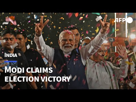 India's Modi greets public after claiming third election victory | AFP