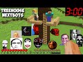 SURVIVAL TREE HOUSE WITH 100 NEXTBOTS in Minecraft - Gameplay NEXTBOT and ALEX STEVE - Coffin Meme