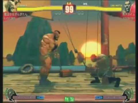 SF4 TRF Mahoshojo Zangitan (Zangief) vs Aojiru Guile (M.Bison/Boxer) Part 1