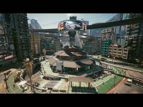 Night City Kabuki Roundabout Cyberpunk 2077 Ambience (ASMR) - 3 Hours