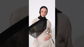 توربان شيفون مع قبعة داخلية-اسود