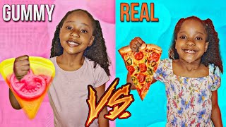 Kids Try Real vs Gummy Food Challenge: You Won't Believe Who Wins!