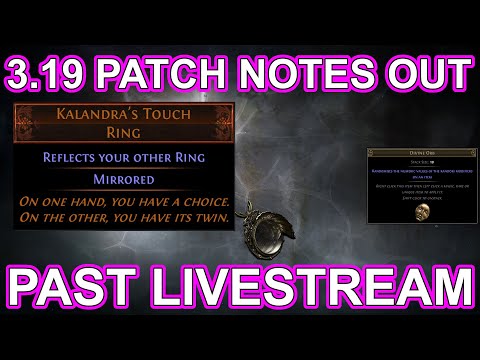 PAST LIVESTREAM - Path of Exile 3.19 Spoiler Season - Patch Notes Out. Let's Discuss - POE 3.19