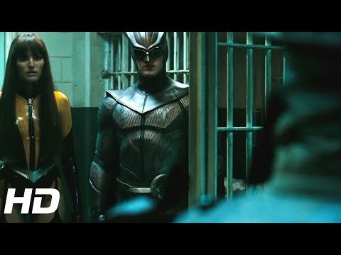 Watchmen: Silk Spectre and Nite Owl break Rorschach out of prison