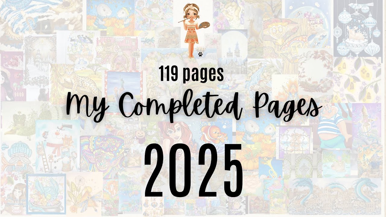 All my completed coloring pages in 2025 | 119 pages!