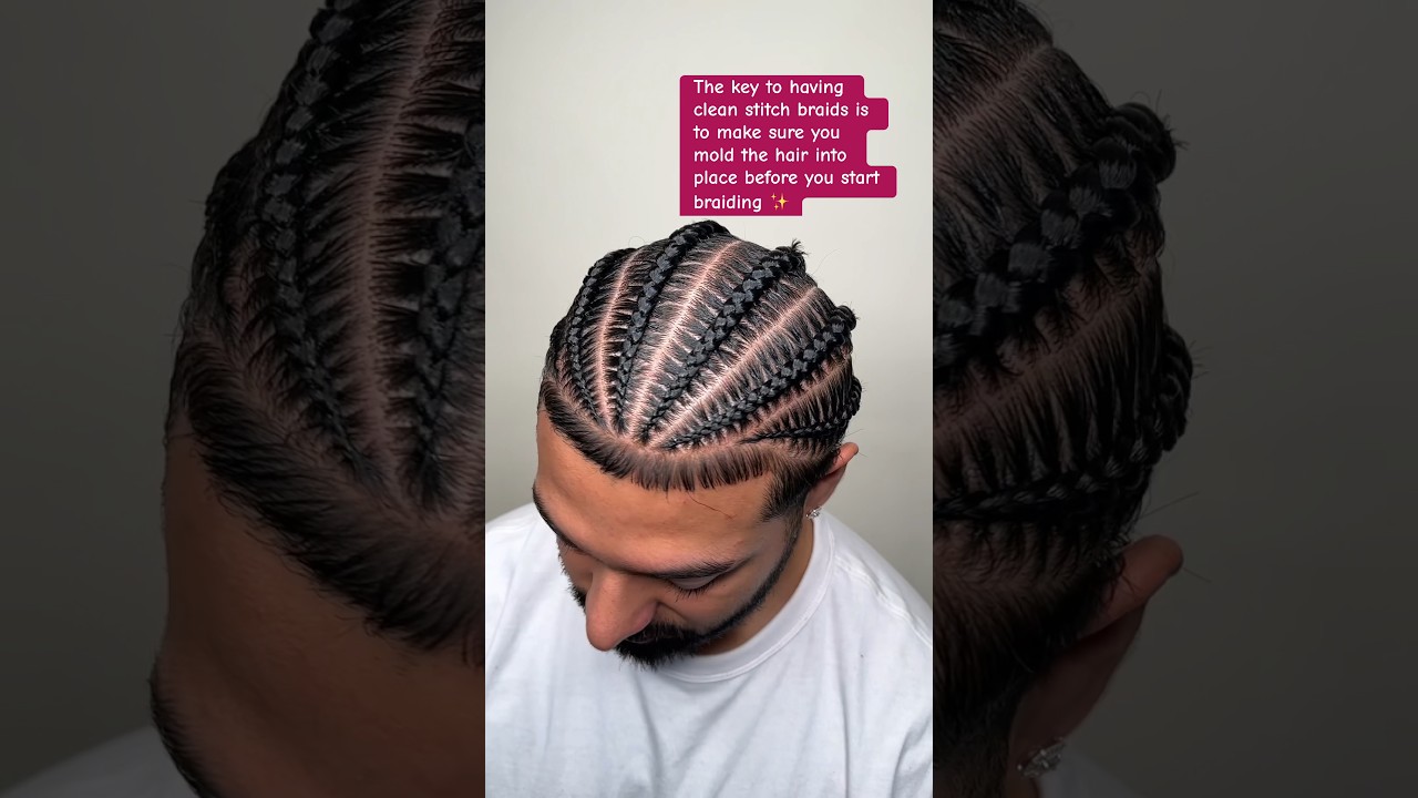 Style: Men Stitch Braids #shorts #fyp #hairstyle #tutorial #stitchbraids
