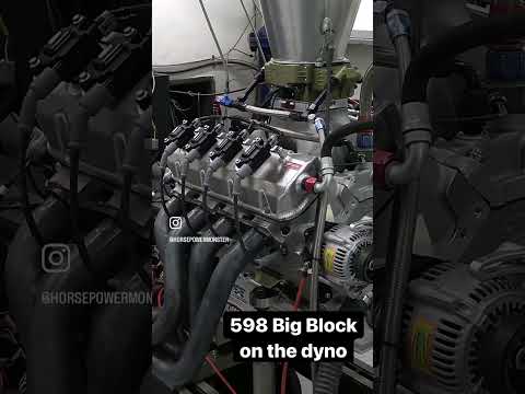 598 Cubic Inch Big Block Making Blasts on the Dyno! #engine #horsepower #shorts
