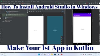 How To Install Android Studio and Make 1st App in Kotlin | Make First App in Kotlin  Android Studio