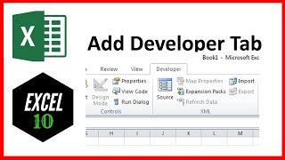 How to add developer tab in excel