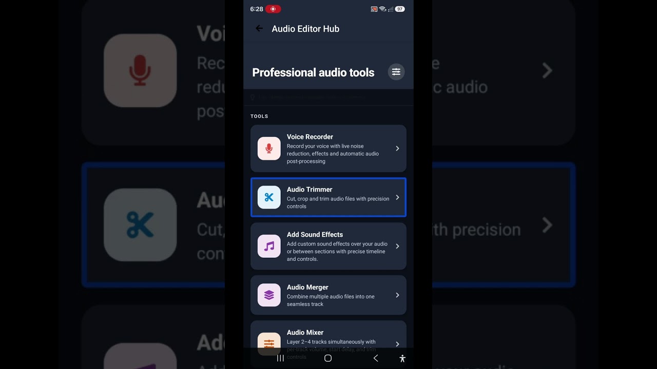 Very accessible audio cut and trim process for blind copy delete add silence accessible editing  