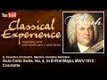 Johann Sebastian Bach : Solo Cello Suite, No. 4, in E-Flat Major, BWV 1010 : Courante