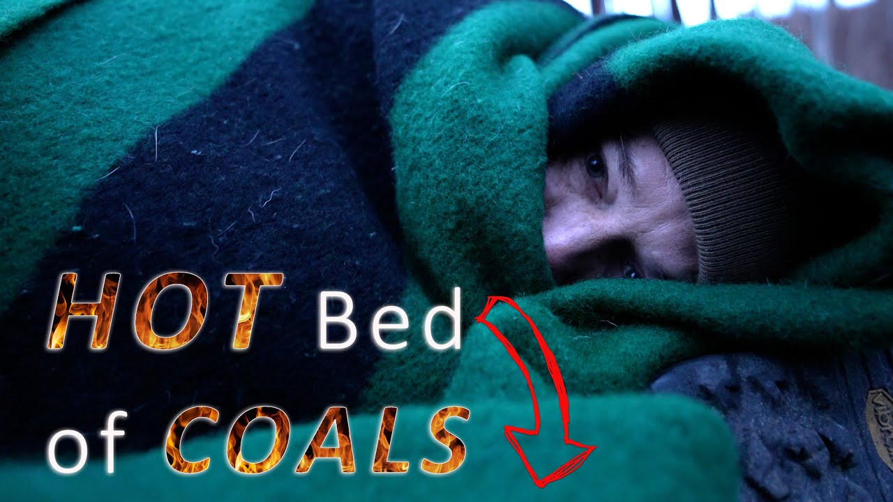 Bed of Coals Overnight - Winter Survival Experiment