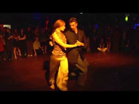  Alex Krebs  and  Hannah Poston  are  dancing  to  a  nontraditional song