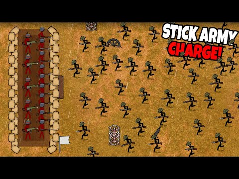 HUGE Stick Army Invasion VS TRENCH DEFENSE! - Stickman Trenches