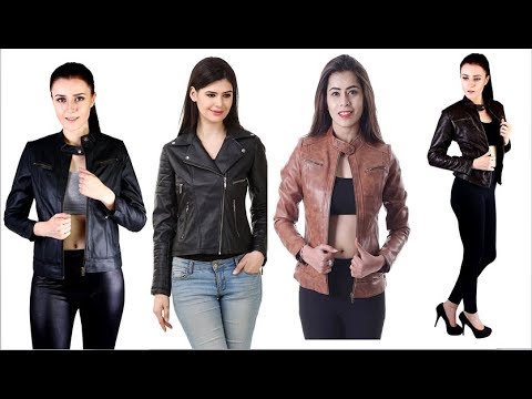 Ladies leather jackets outfit for winters