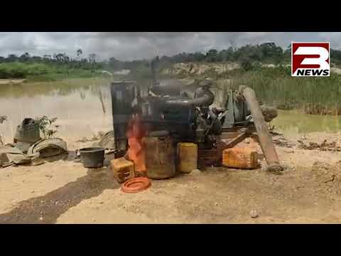 NAIMOS Destroys Galamsey Equipment as Miners Flee Sites, 11 Arrested