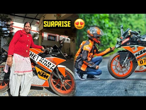 Finally Mummy Ko Ghar Aakr Diya Apni New KTM Ka Itna Bada Surprise😍