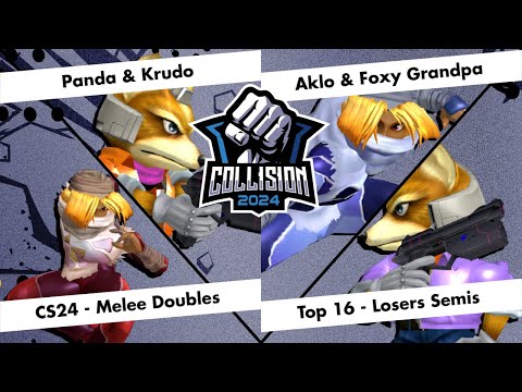 Collision 2024 Melee Doubles - Panda & Krudo vs Aklo & Foxy Grandpa - Top 16 Losers Semi-Final