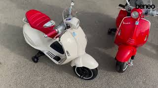 Elektrická motorka Vespa 946 aj so spätným chodom, červené, s pomocnými kolesami