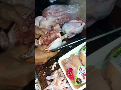 The chicken was being rude, so Mohammad is cutting it in half 😅🤣😂