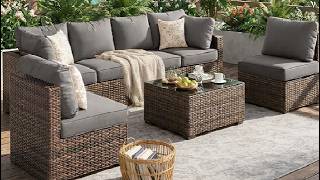 Grezone Patio Furniture Set 7 Piece Outdoor Wicker Sectional Sofa, All Weather High Backrest Review