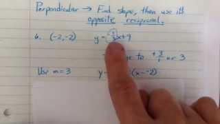 Parallel and Perpendicular homework problem answers